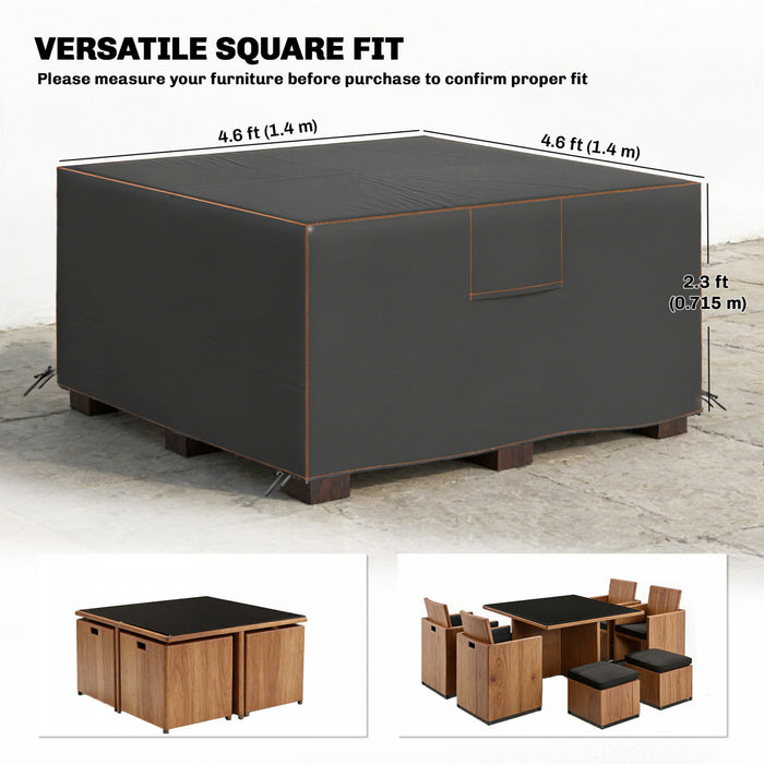 Outsunny Patio Furniture Cover Waterproof, 55.1\" x 55.1\" x 28.1\", Black