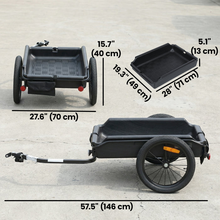 Soozier Bike Trailer, Bike Cargo Trailer with Quick Release 16\" Wheels