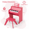 Costway 25 Keys Digital Piano with Music Stand Stool Lighted Keys Teaching Mode for 3+ Kids Pink