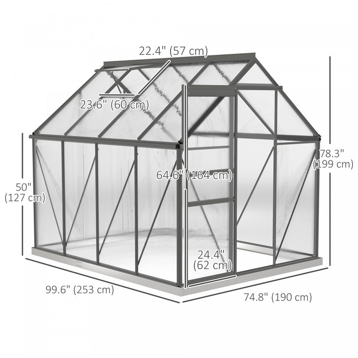 Outsunny 6' X 8' X 6.5' Polycarbonate Greenhouse Walk-in Green House