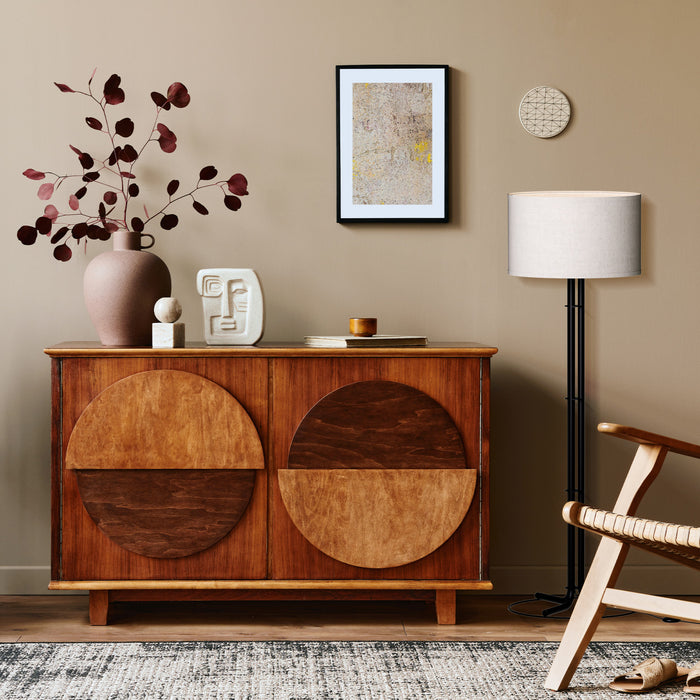 62\" Black Floor Lamp with Cylindrical Shade