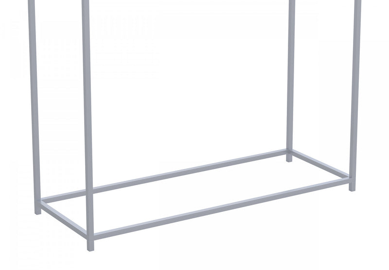 31” Modern Console Table - White With Silver Metal