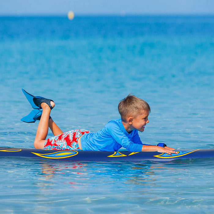 Costway 6' Surfboard Foamie Body Surfing Board W/3 Fins & Leash For Kids Adults Yellow