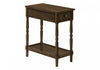 Accent Side End Table 2-Tier Nightstand Bedroom Narrow Storage Drawer Brown Veneer Traditional