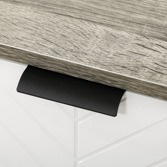 HOMCOM 47\" Sideboard, Buffet Cabinet with Adjustable Shelves, Grayish Brown