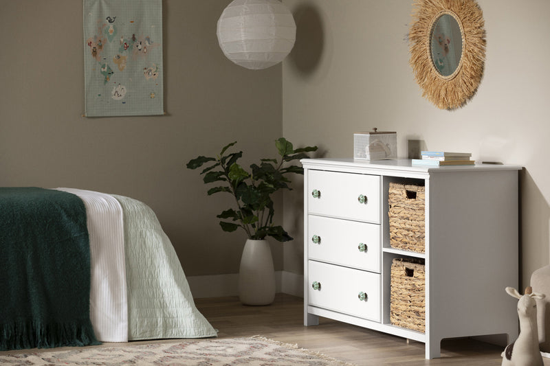 Balka 3-drawer Dresser With Baskets - Pure White 