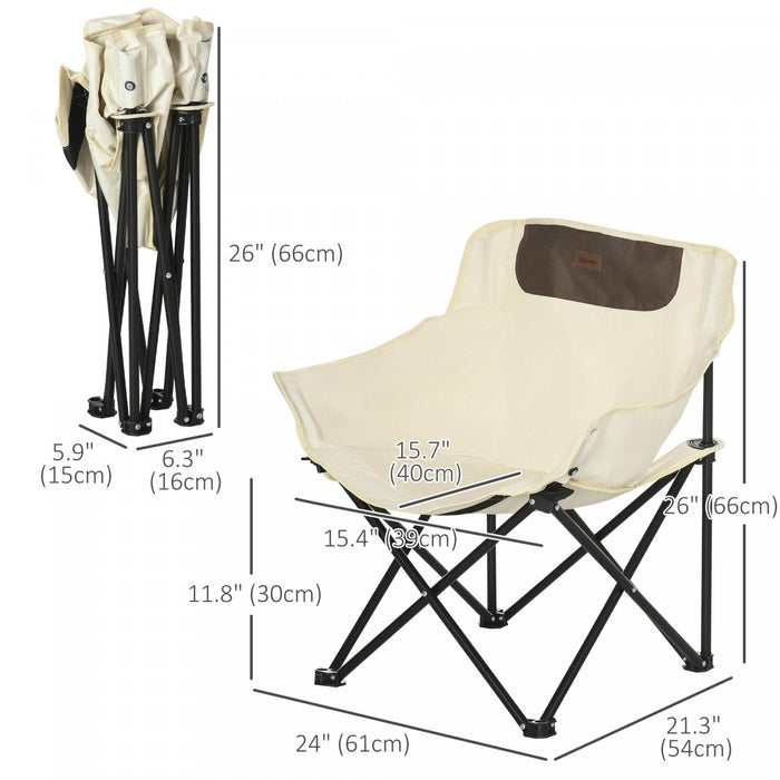 Outsunny Lightweight Camping Chair for Adults with Carry Bag Side Pocket