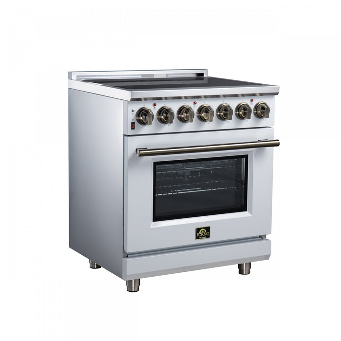 Forno Massimo 30 Inch Freestanding Electric Range, 5 radiant burners, 4.32 cu.ft., White -FFSEL6020-30WHT