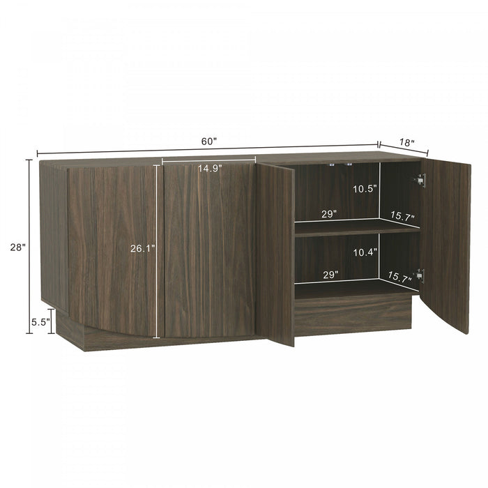 Ardea Contemporary 60\" Sideboard in Walnut Buffet