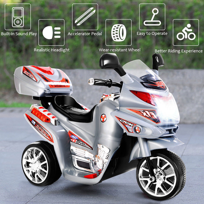 Costway Kids Ride On Motorcycle Powered Electric Toy Power Bicycle 3 Wheel 6v Battery