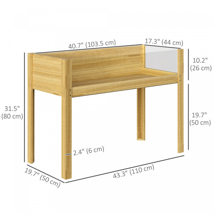 Outsunny Wooden Planter Box Outdoor Raised Planter, 43.3\" x 19.7\" x 31.5\"