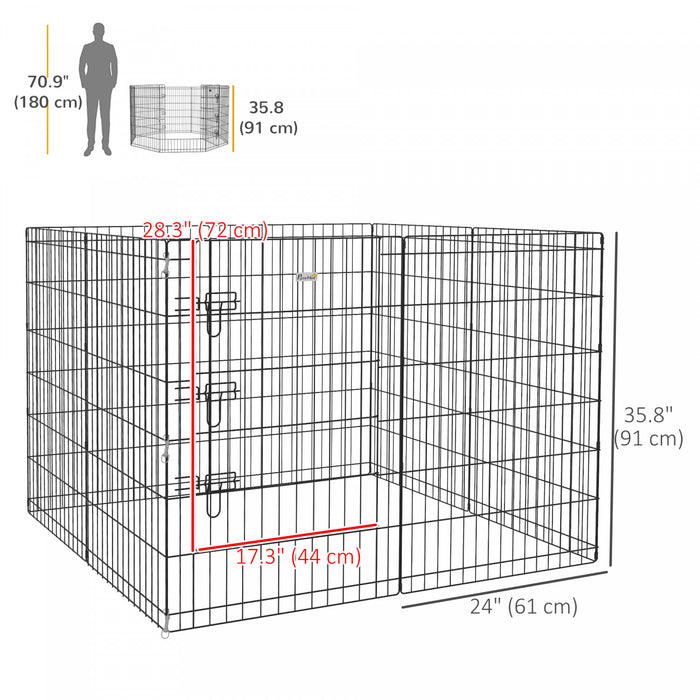 PawHut Dog Playpen Puppy Play Pen, 8 Panels Pet Exercise Fences for Outside Indoor, 36\"H