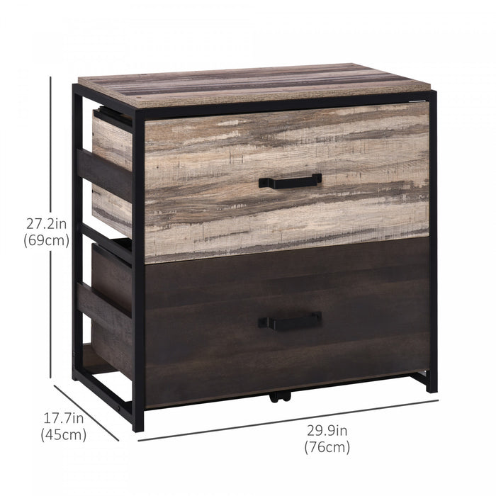 Vinsetto File Cabinet With 2 Drawers And Hanging Rail