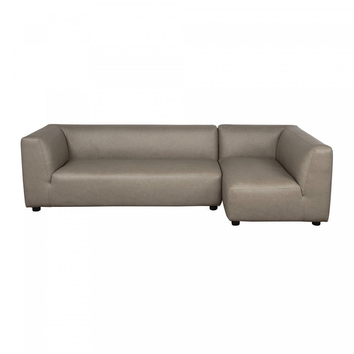 Lukas Contemporary Modern 118\" Right-Facing 2-Piece Sectional Sofa in Taupe
