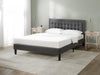 Dachelle Upholstered Platform Bed with Headboard in Dark Grey - Full Size | Dachelle lit plateforme rembourré avec tête de lit gris foncé - Double