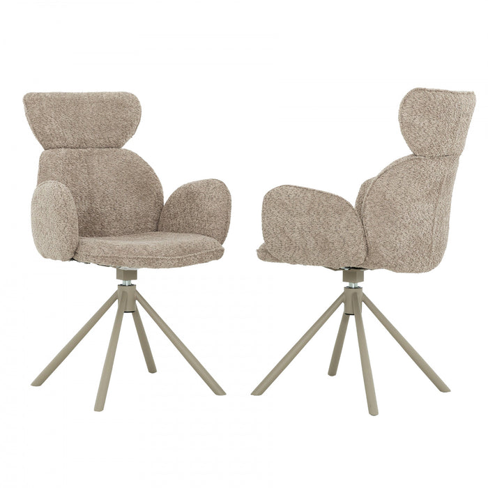 Wrenley Upholstered Swivel Dining Chair with Pedestal Base (Set of 2)