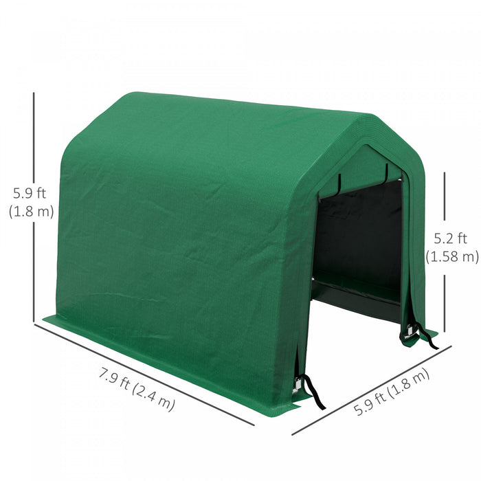 Outsunny 8'x6' Outdoor Storage Shelter With Roll Up And Zipper Door