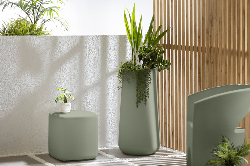 Dalya Tall Outdoor Pot Planter - Sage Green