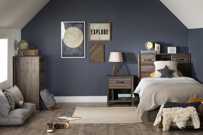 Ulysses 1-Drawer Nightstand - End Table with Storage Fall Oak - South Shore