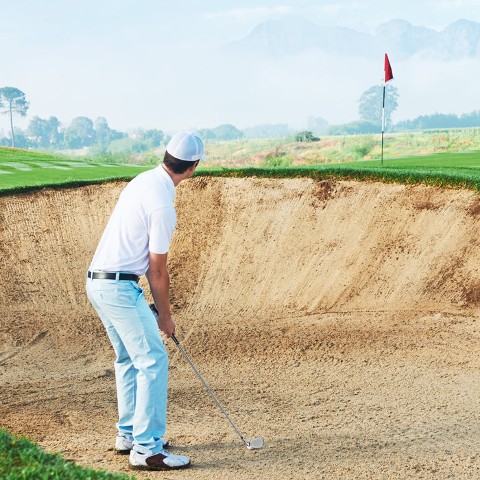 Costway 9 Pcs Men's Complete Golf Club Set Right Handed With 460cc Alloy Driver Irons Gray