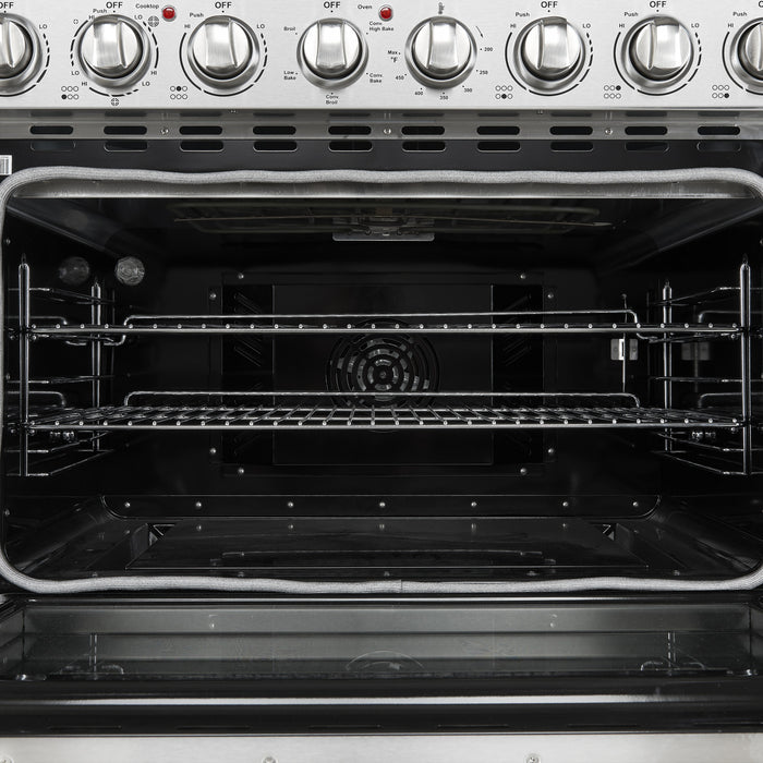 Forno Paolo 36 Inch Freestanding Electric Range, Stainless Steel, 5.44 cu.ft.- FFSEL6011-36