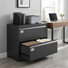 HOMCOM Lateral File Cabinet Steel Filing Cabinet for A4 Letter Legal Black