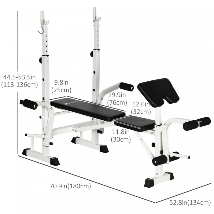 Soozier Adjustable Weight Bench Multi-function Bench Press Set Home Gym