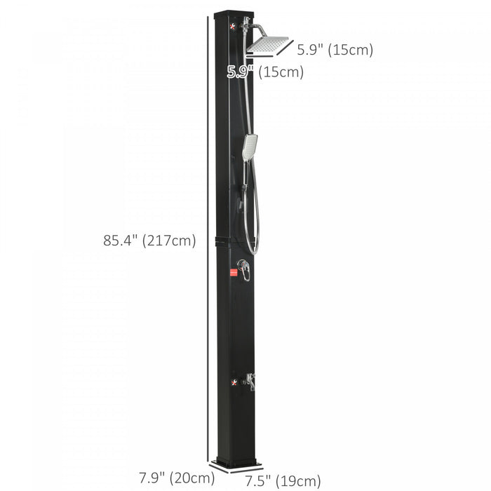 Outsunny 7ft Outdoor Solar Shower With Handheld Shower Head, 10.6 Gallon