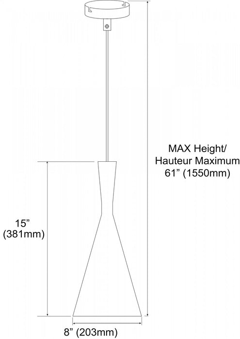 Dainolite Helsinki 1 Light Pendant Cone Matte White Finish Silver Pebbled Interior Lamp