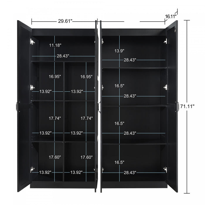 Cornelia Modern 2-Piece Wardrobe Closet in Black Armoire