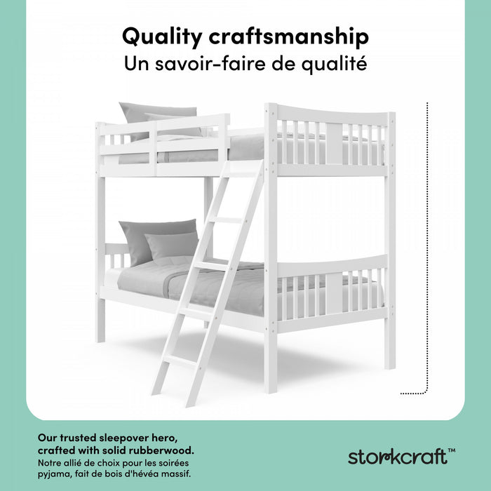 Storkcraft Caribou Twin over Twin Bunk Bed - White