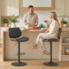 HOMCOM Bar Stools Set of 2, Mid-Century Modern Swivel Barstools, Black