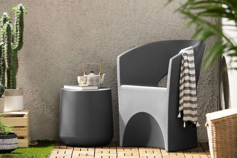 Dalya Patio Chair Dark Gray - South Shore Patio Dining Chair