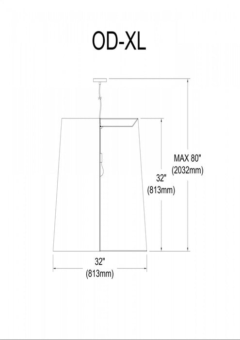 Dainolite Oversized Drum 1 Light Pendant XLarge White/Gold Shade Lamp