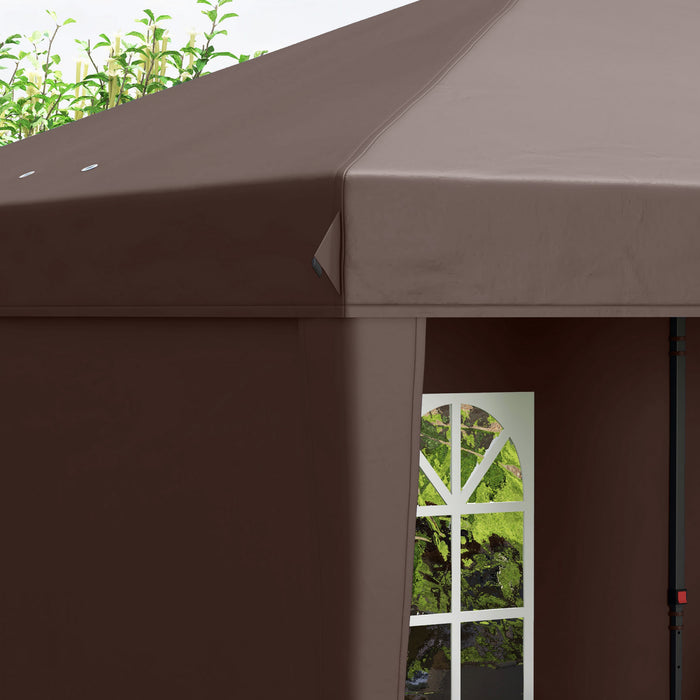 Outsunny 10' X 20' Outdoor Pop Up Canopy Tent W/ Carrying Bag, Coffee