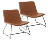 Maxwell Cognac Lounger Chair - Set of 2