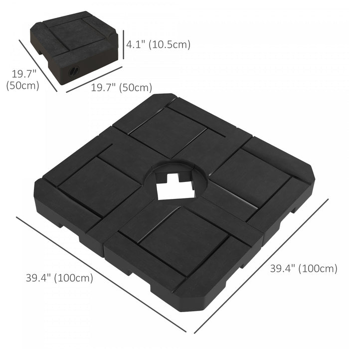 Outsunny 4PCs Cantilever Umbrella Base Weights, Water or Sand Filled