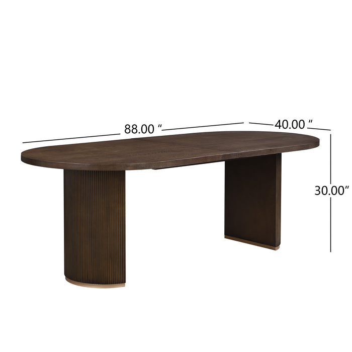 Madison Oval Solid Wood Dining Table with Double Pedestal Base,Walnut