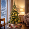 HOMCOM 6ft Prelit Sparse Christmas Tree with Downswept Hinges, Green