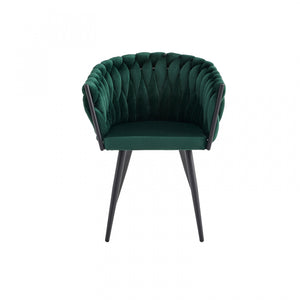 Hildy Accent Dining Arm Chair, Green Velvet (set of 2) 