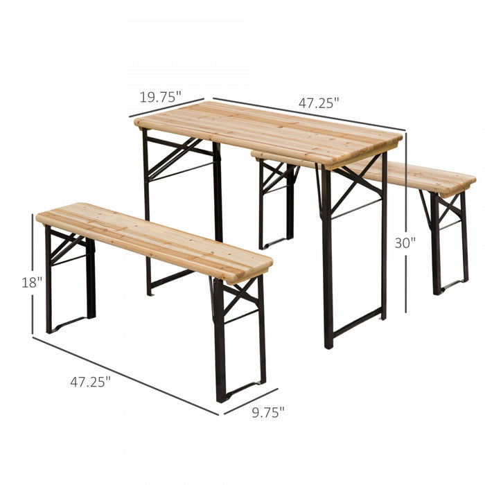 Outsunny 3 Pieces Picnic Table And Bench Set