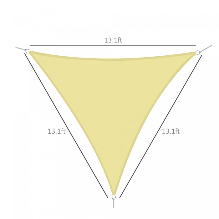 Outsunny Triangle 13x13x13ft Sun Sail Shade Garden Uv Block Sunshade Outdoor Canopy Patio Lawn Shelter Sand