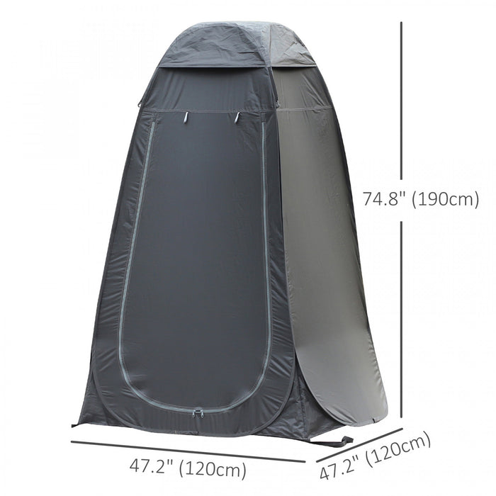 Outsunny Pop Up Shower Tent, Outdoor Privacy Changing Dressing Room, Black