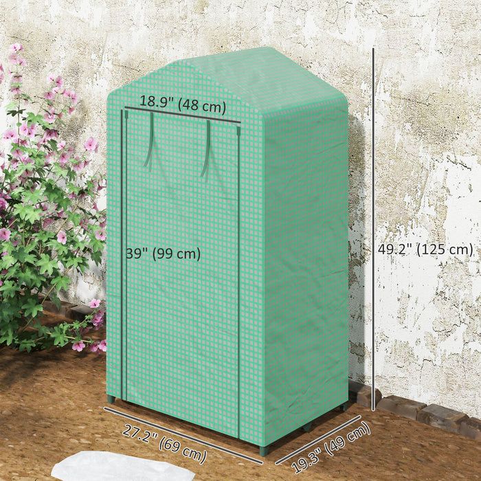 Outsunny 3 Tier Mini Greenhouse, Small Greenhouse With Pe Cover, Green
