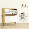 HOMCOM Narrow Shoe Cabinet, 2 Flip Drawers Shoe Storage Cabinet, White