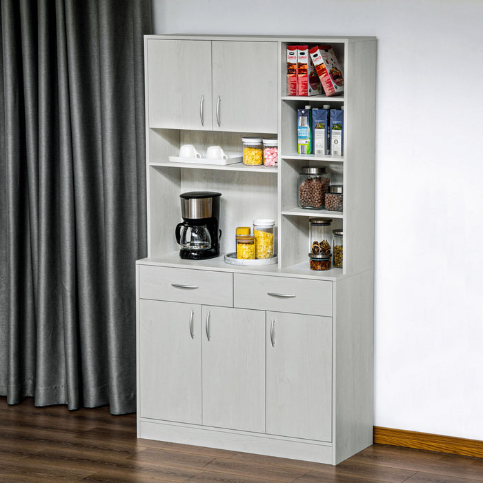 HOMCOM 71\" Kitchen Hutch with Storage Cabinet, Modern Buffet with Hutch