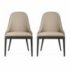 Drew Contemporary Wood Upholstered Side Chair in Taupe - Set of 2 | Chaise laterale contemporaine Drew en bois et tissu taupe - Lot de 2