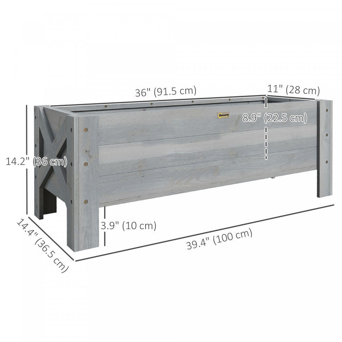 Outsunny 3.3 X 1.2 X 1.2 Ft Garden Raised Bed Planter Grow Containers