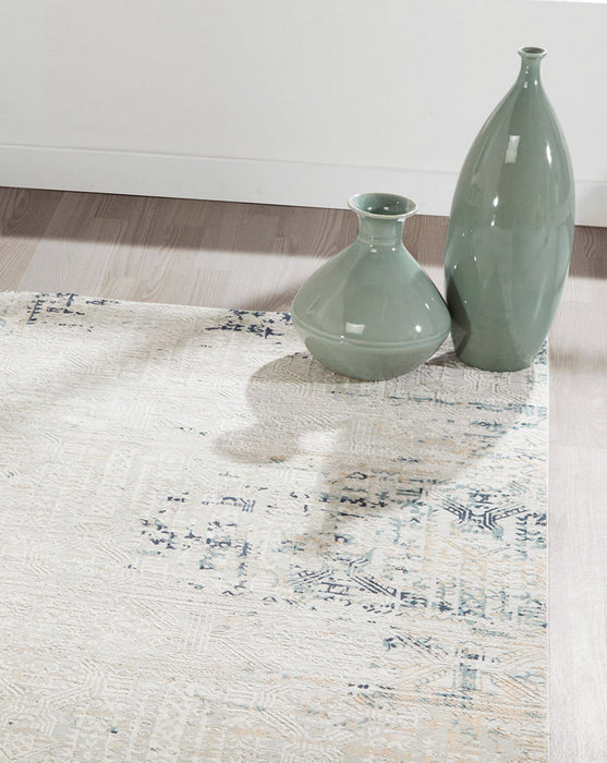 Amber Traditional 7'9\" x 9'10\" Area Rug in Grey Indoor Area Rug