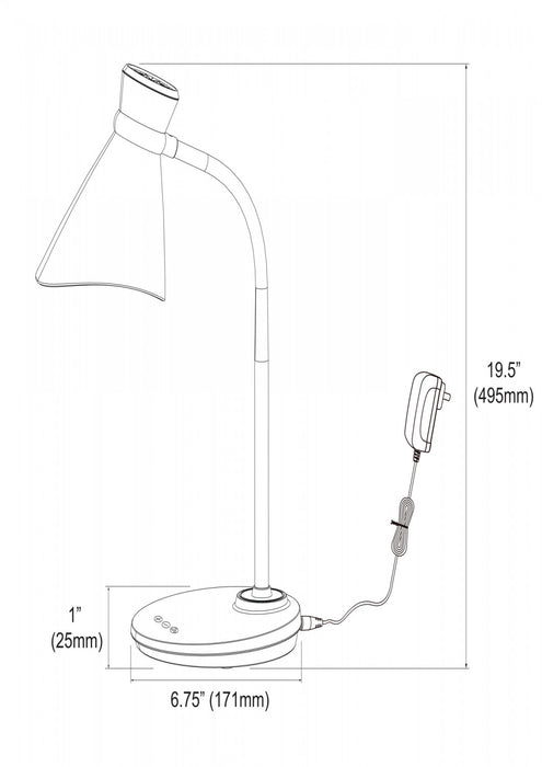 Dainolite LED Table Lamp 6w Silver Finish